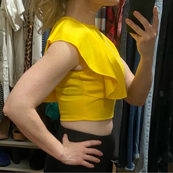 Yellow Ruffle Accent Top - Picture 3 of 8